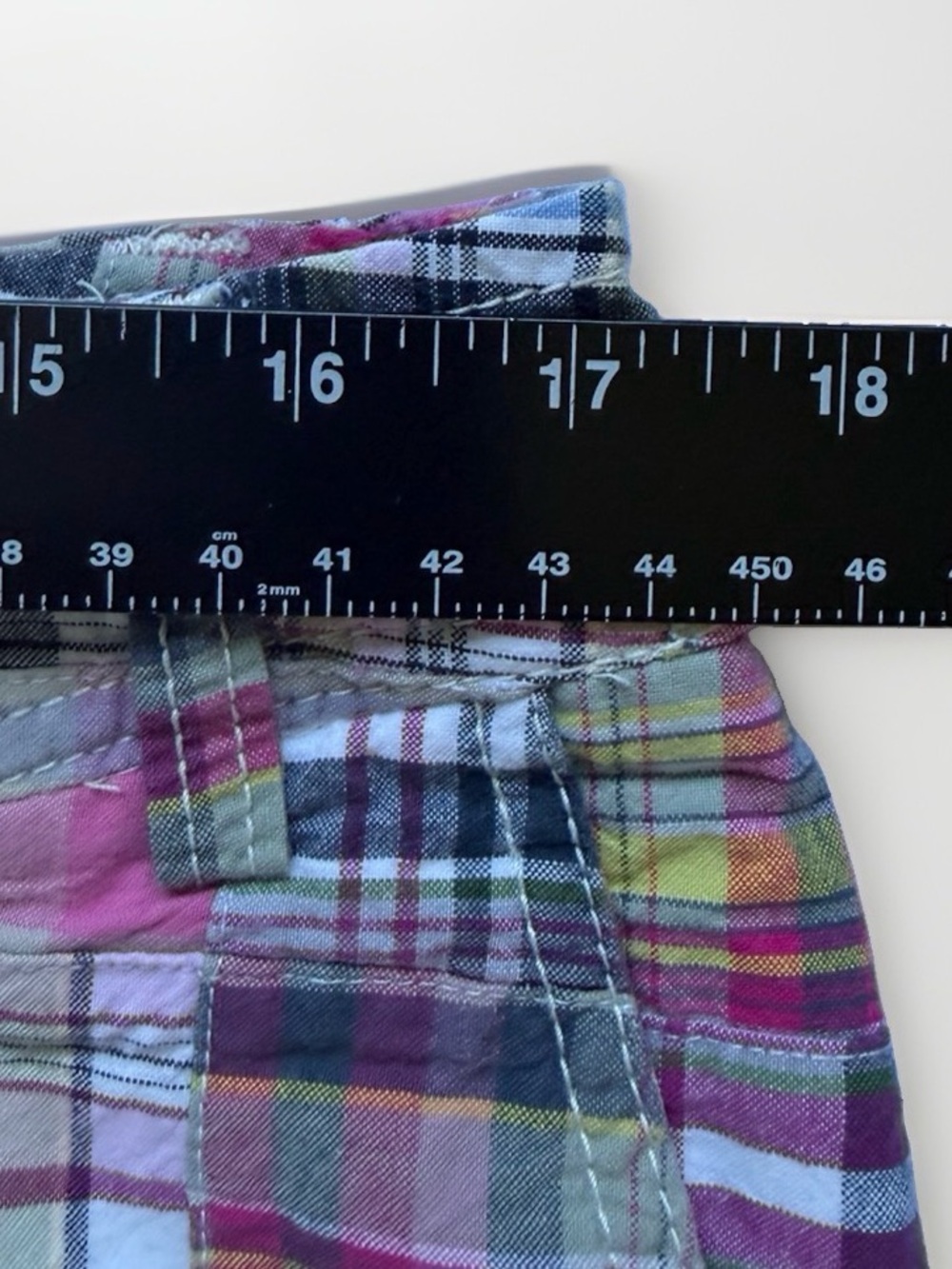 Merona Y2K Madras Plaid Patchwork Mini Skirt Pink Green Boho Prep 2000s Size 14 - Picture 10 of 10